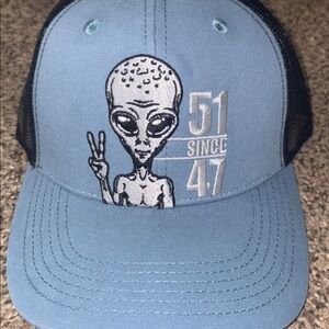 Blue Alien Graphic Cap